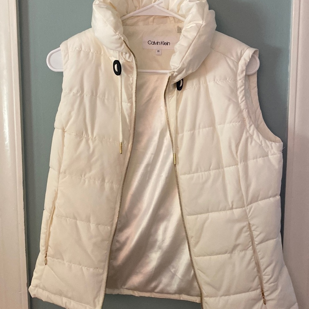 Calvin Klein down vest, off white, XS
